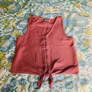 Madewell texture and thread tie front top NWOT